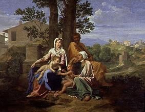 Die hl. Familie mit dem Johannesknaben und der hl. Elisabeth. von Nicolas Poussin