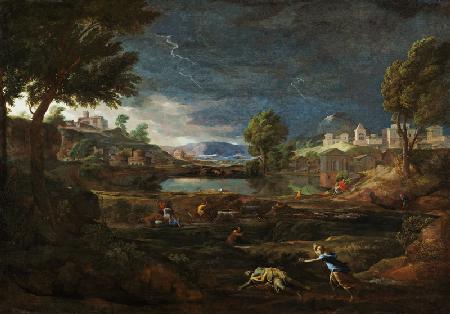 Gewitterlandschaft mit Pyramus und Thisbe