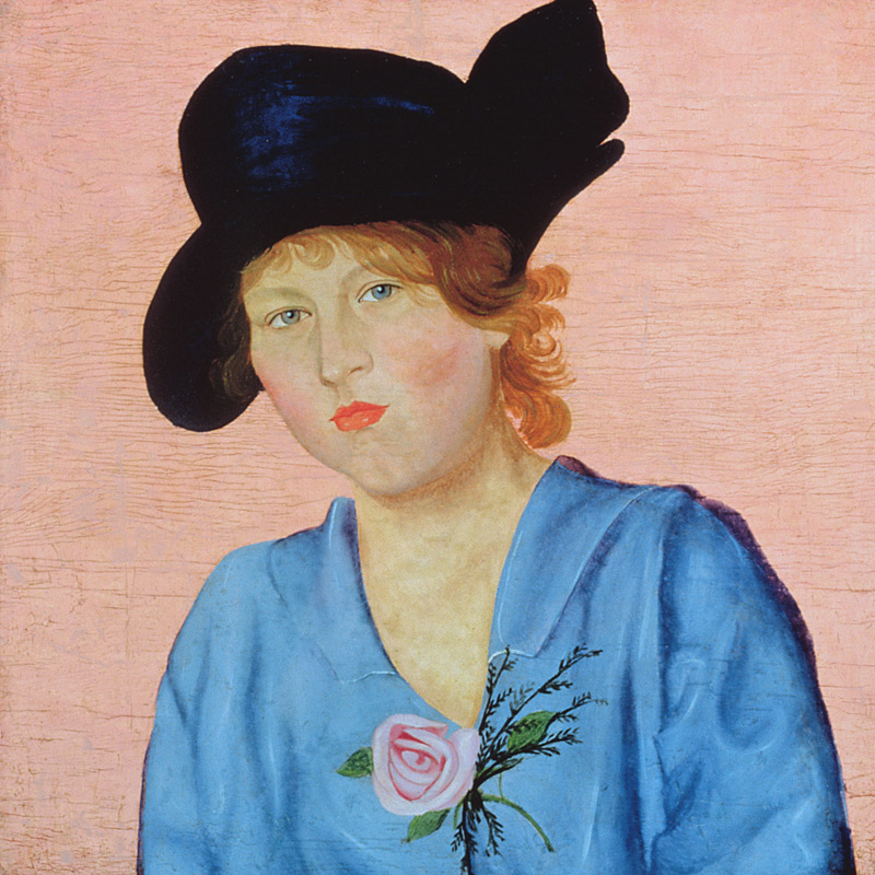 Portrait of a Woman in Blue von Nikolai Nikolaevich Popov