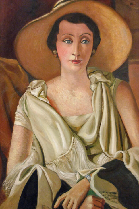 Portrait of Madame Paul Guillaume with a big hat von 