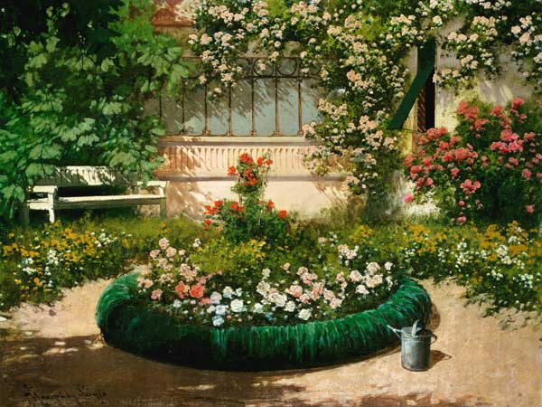 A Sunlit Flower Garden von 