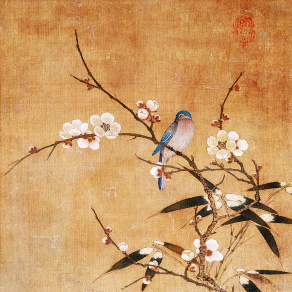 Blue Bird On A Plum Branch With Bamboo von 