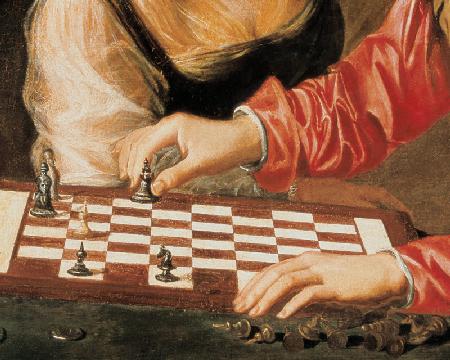 Caravaggio-Schule, Schachspieler (Detail