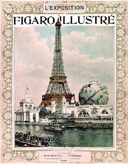 Cover of magazine Le Figaro Illustre : world fair in Paris, 1900 : Eiffel Tower, engraving