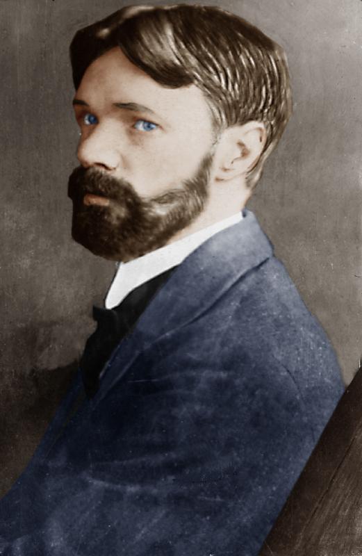 David Herbert Lawrence , English writer, colourized document von 