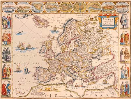 Europa-Karte von Wilhelm Blau, 1663