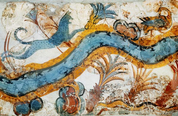 Flusslandschaft mit Tieren von 