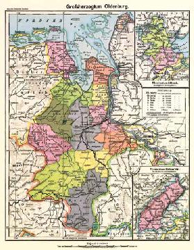 Großherzogtum Oldenburg, Landkarte 1902