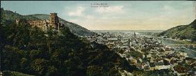 Heidelberg, Panorama / Postkarte 1901