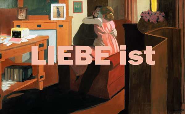 Intimacy, Couple in an Interior with a Partition mit Worten von 