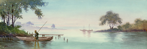 Japan.Flußlandschaft von 