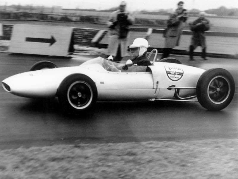 Jean-Paul Getty American industrialist and art collector training on his Lotus von 