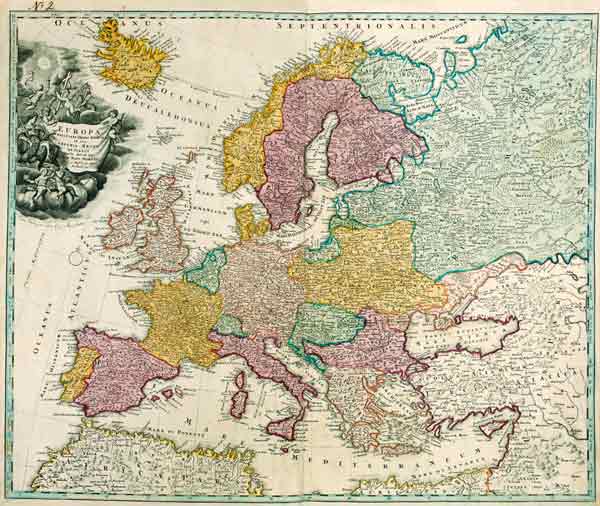 Landkarte Europa um 1720 von 