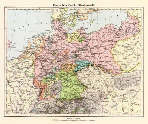 Landkarte des Deutschen Reiches 1902