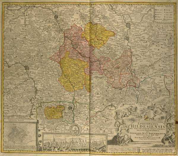Landkarte Bistum Hildesheim um 1720 von 