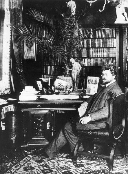 L.Ganghofer am Schreibtisch/ Haeckel von 