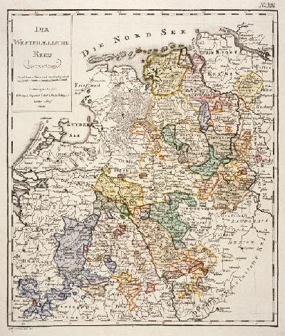 Landkarte von Westfalen um 1795