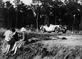 Mercedes-Benz SS in action at the Le Mans 24 Hours, France.Women spectators watch the car of Rudolf 