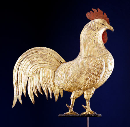 Molded And Gilded Copper Rooster Weathervane von 
