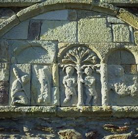 Relief sculpture of Adam and Eve, St Declans Church, Ardmore, County Waterford