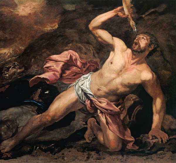 Simon erschlägt tausend Philister mit einem Eselskinnbacken von 