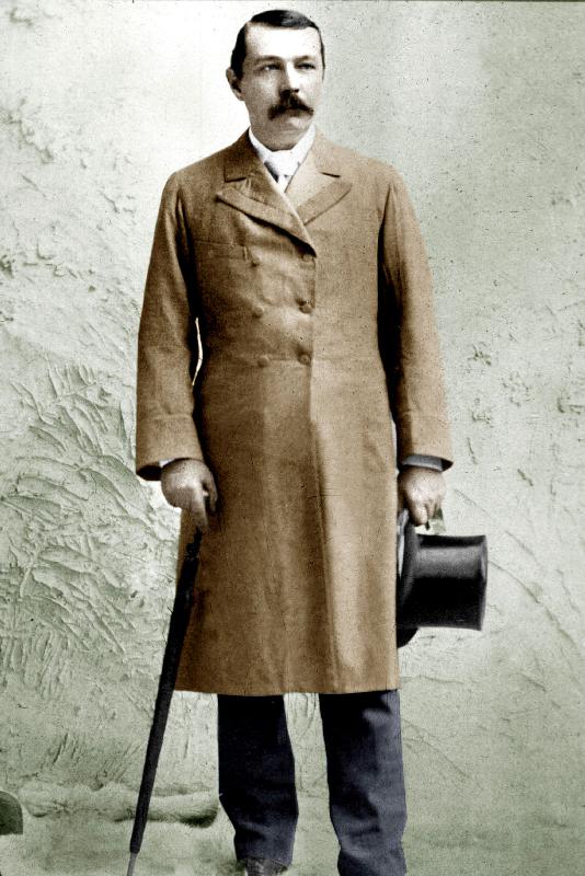 Sir Arthur Conan Doyle Scottish writer colourized document von 