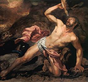 Simon erschlägt tausend Philister mit einem Eselskinnbacken