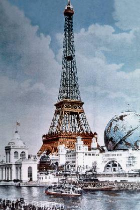The Eiffel Tower and 'Globe Celeste' at the 1900 World Exposition, viewed from the Right Bank of the