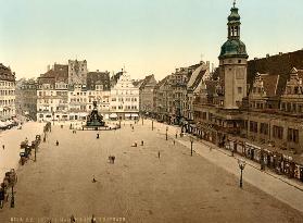 Leipzig, Markt mit Rathaus