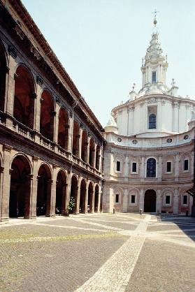 View of the facade and the court designed by Francesco Borromini 