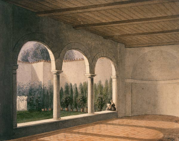 Würzburg,Neumünster Lusamgärtlein 1830 von 