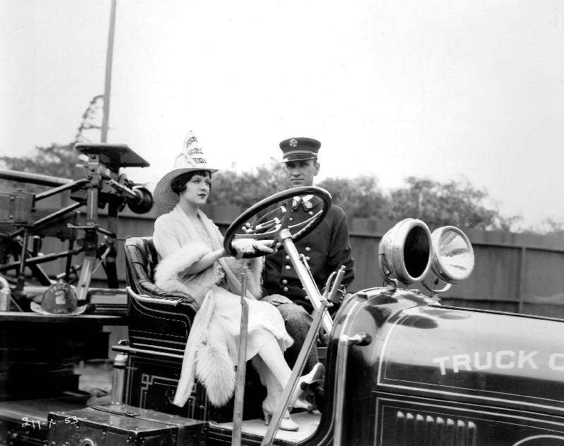 Woman driving a firefighter truck von 