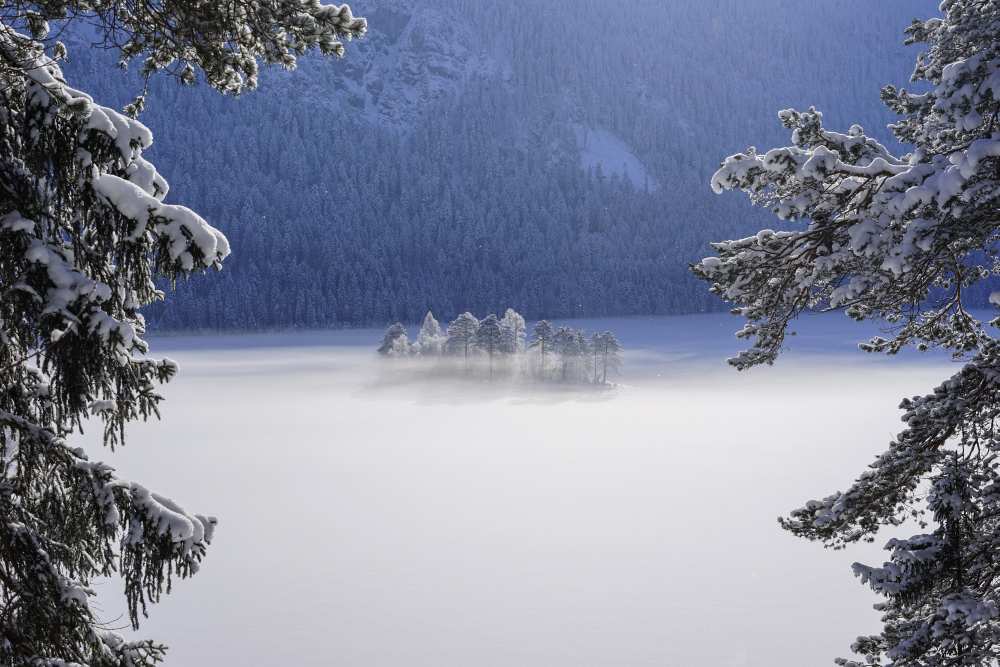fog over frozen lake von Norbert Maier