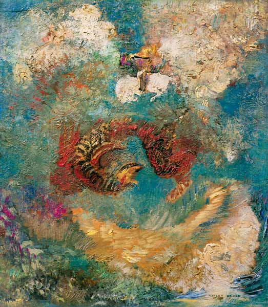 Der Kampf mit dem Drachen von Odilon Redon