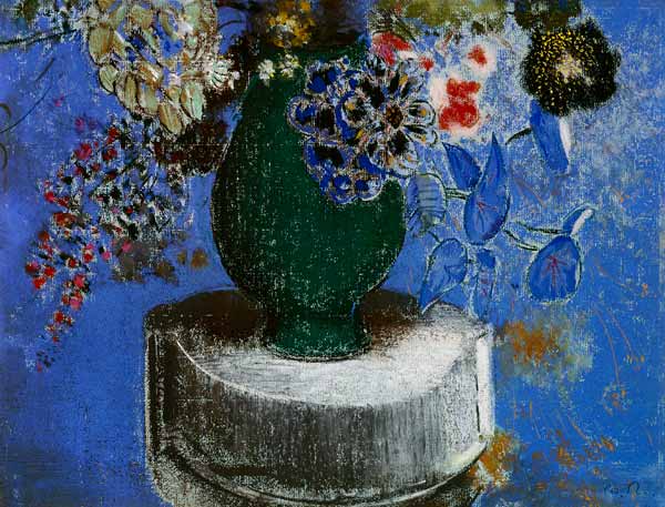 Blumen in einer grünen Vase von Odilon Redon