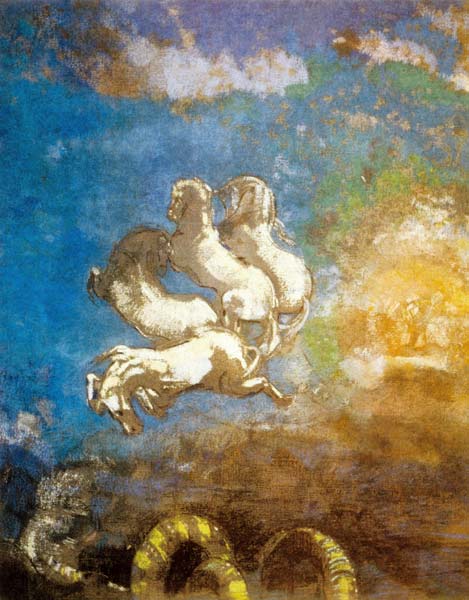 The chariot of Apollo, pastel by Odilon Redon, coll. musee d'Orsay-Paris von Odilon Redon