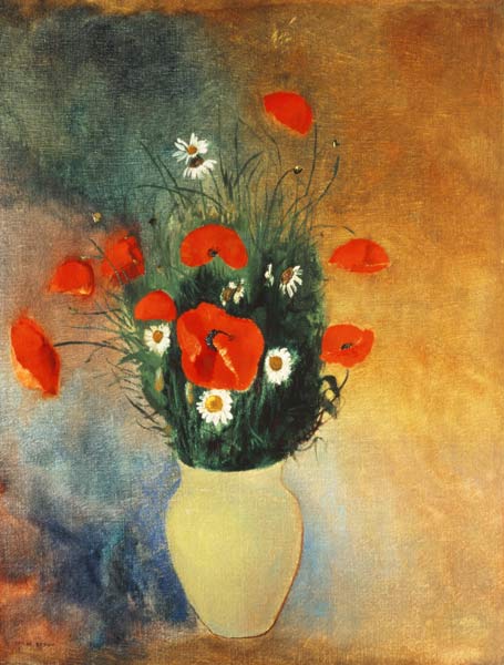 Vase mit Mohnblumen und Margueriten von Odilon Redon