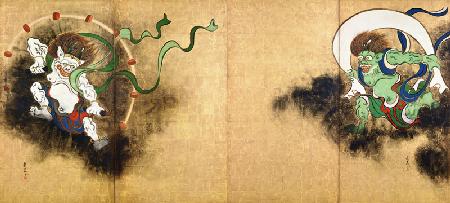 Japan: The Thunder God Raijin (left) and the Wind God Fujin (right)