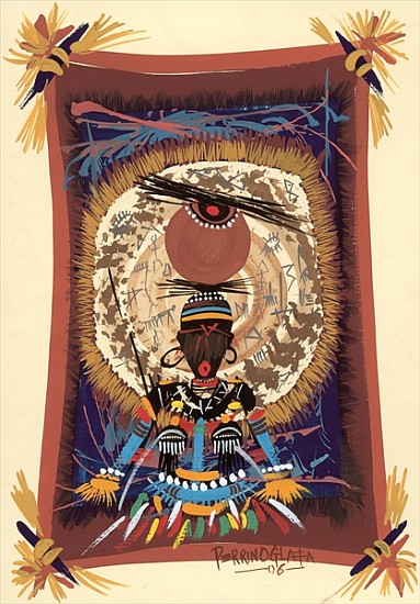 Diviner Tray, 2006 (w/c & ink on paper)  von  Oglafa Ebitari  Perrin