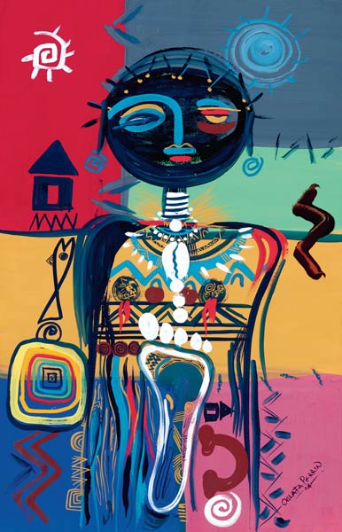 Dreaming of Africa, 2004 (w/c & ink on paper)  von  Oglafa Ebitari  Perrin