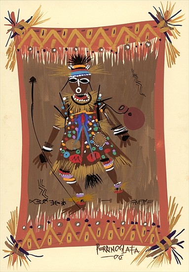 Messengers of Ashe 1, 2006 (w/c & ink on paper)  von  Oglafa Ebitari  Perrin