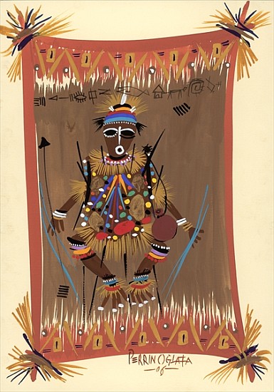 Messengers of Ashe 2, 2006 (w/c & ink on paper)  von  Oglafa Ebitari  Perrin