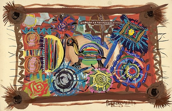 Turtle wisdom, 2003 (w/c & ink on paper)  von  Oglafa Ebitari  Perrin