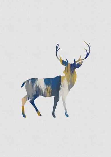 Blue & Yellow Deer