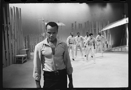 Harry Belafonte on set of TV special