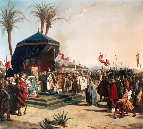 Ludwig der Heilige empfängt den Patriarchen von Jerusalem in Damiette 1249