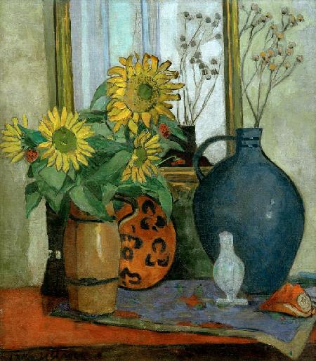 Sonnenblumen mit Matisse-Schale