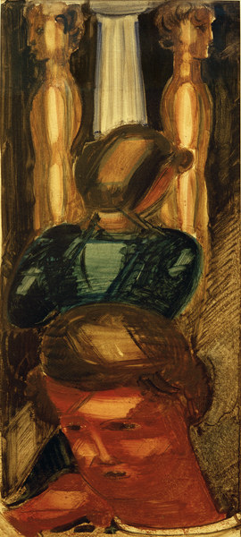 Gruppe vor dorischer Säule von Oskar Schlemmer