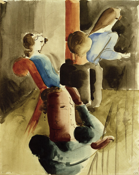 Vierergruppe mit Sitzender von Oskar Schlemmer