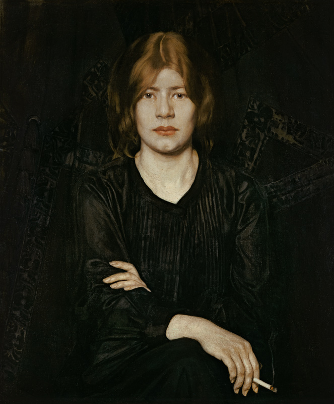 Dame mit Zigarette 1904 von Oskar Zwintscher